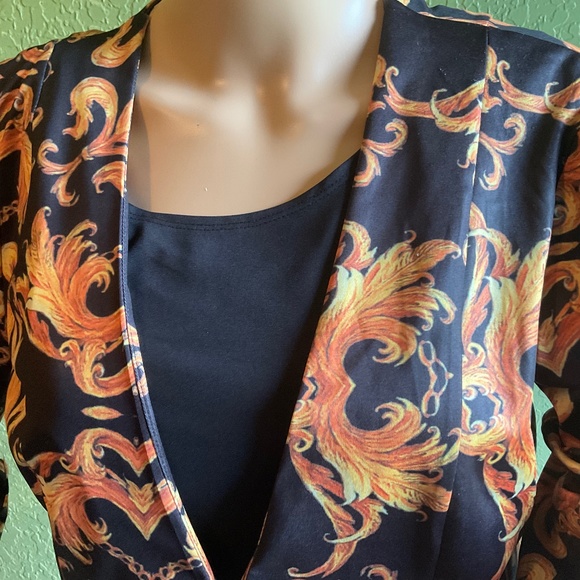 CIEN Open Front Lightweight Blazer Gold Black Sz Large NEW with Tag - Picture 3 of 9